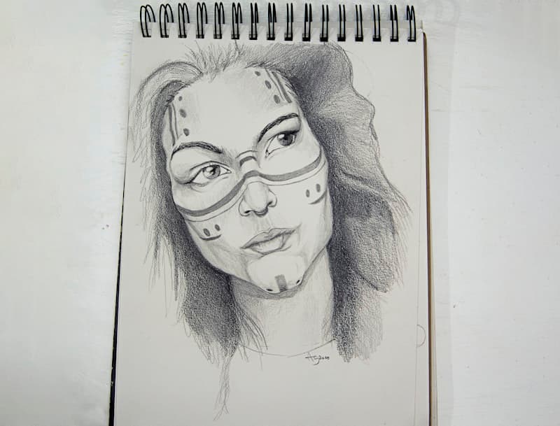 A pencil sketch portrait revealed for a previous reader.